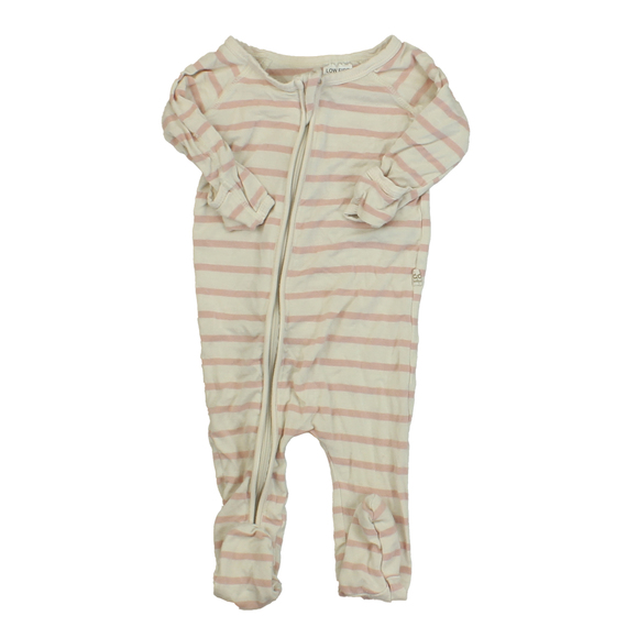 Boody Baby Girls Pink | White | Stripes 1-piece footed Pajamas size: 0-3 Months - Picture 1 of 1